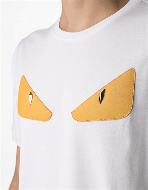 fendi white t shirt eyes|fendi embroidered t shirt.